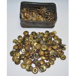 Militaria - a quantity of cap badges, buttons and shoulder badges to include RAOC, CRF,