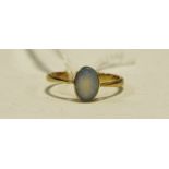 A 15ct gold and opal ring