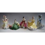 Ceramics - a Royal Doulton figure, Ninette; others, Southern Belle, Rose, Elyse,