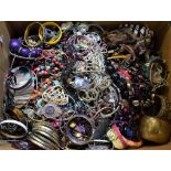 Costume Jewellery - a large quantity of vintage and retro beads, bracelets, bangles, necklaces,