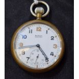 A Buren military pocket watch, marked with broad arrow, G.S.T.