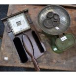 Boxes and Objects - an Art Deco carved oak hall aneroid barometer, silvered square scale,
