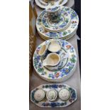 A Masons Ironstone Strathmore pattern dinner service, including plates, sauce jar, cream jug,