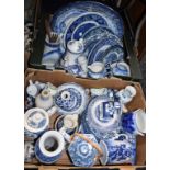 Ceramics - a quantity of blue and white ceramics including Enoch Wedgwood Royal Homes of Britain