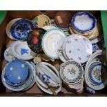 A 19th century blue and white child's part dinner service; other miniature/doll's house plates,