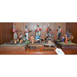 Militaria - scale models of military figures depicting various period uniforms including Royal