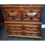 A Charles II Revival half-cabinet,