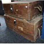 An early 20th century pine tool trunk; another, similar,