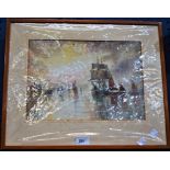 W E J Dean Arriving Home Sails Entering The Harbour, signed and dated 1909, watercolour, 24.
