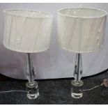 A pair of contemporary multi-faceted glass table lamps, 59.