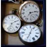 Pocket Watches - an American gold plated cased open face pocket watch, R J & F D Patterson,