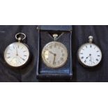 Pocket Watches - a Victorian silver open face pocket watch, W W Kemp, Bristol, enamel dial,