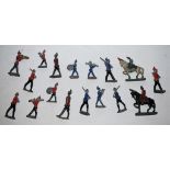 A collection of sixteen cold-painted lead die-cast soldiers, various ranks and specialisations,