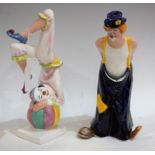A Royal Doulton Figure, Tumbling Clown, HN2983 another Tiptoe,