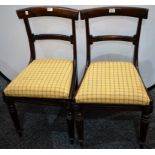 A pair of George/William IV rosewood and mahogany bar-back side chairs (2)