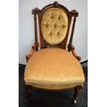 A late Victorian Eastlake style drawing room chair