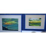 G P Barker (contemporary) Twilight Reflections signed, dated 92, watercolour, 26.