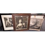 Pictures and Prints - a 19th century print after Gabriel Metsu, The Letter; others,