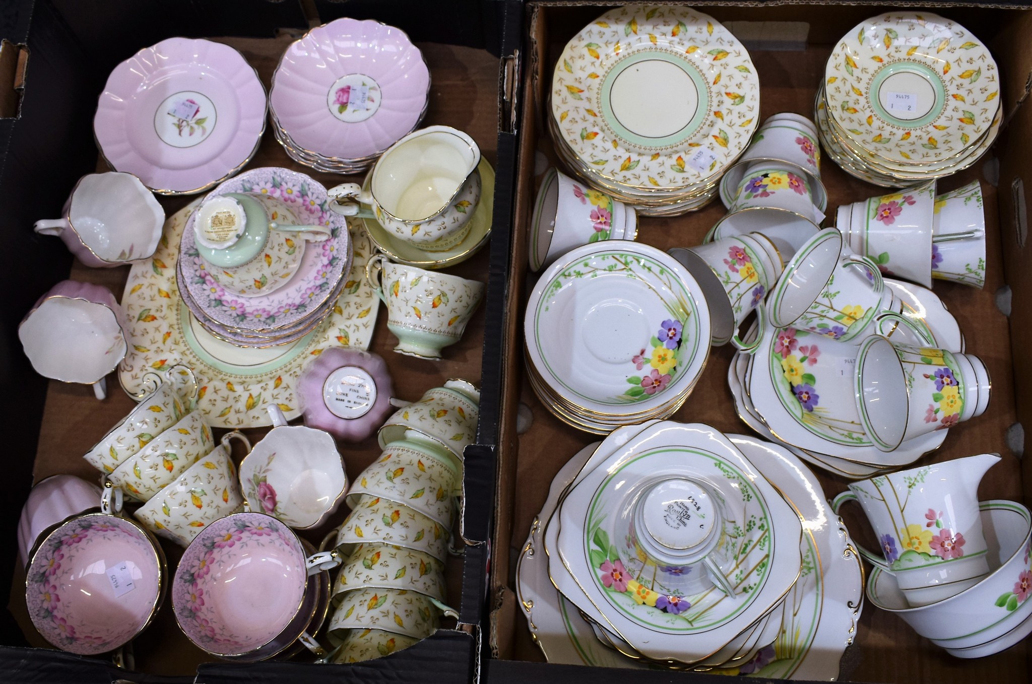 Ceramics - a mid 20th century Roslyn China tea service; a Paragon Autumn Leaves tea service;