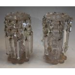 Two Victorian cut glass lustres,