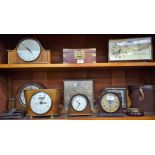 Clocks - a retro Russian Vega 1960's desk clock barometer, 11 jewel movement,