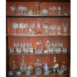 Glassware - cut glass stemware; a Caithness vase; lemonade glasses; a cut glass rose bowl;