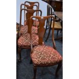 A set of four Queen Anne Revival mahogany side chairs (4)