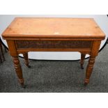 A late Victorian pollard oak card table,