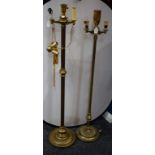 A floor standing 'brass' standard lamp;