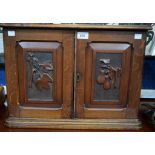 A Victorian oak table-top cabinet,