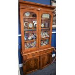 A late Victorian mahogany library bookcase, lacking plinth, 203.