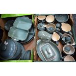 Ceramics - a Denby dinner service including dinner plates, side plates, cups,