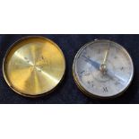 A 19th century brass travelling pocket compass