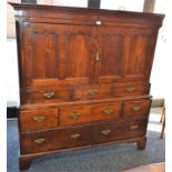 A George III oak press-on-chest,