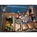 Boxes and Objects - a quantity of whisky and other miniatures; a gentleman's Uno wristwatch;