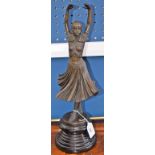 Ferdinand Preiss, after, bronzed metal figure, Art Deco style lady, 44.