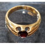 A 9ct gold dress ring, garnet set, approximately 5.