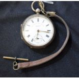 A late Victorian/Edwardian silver open faced pocket watch, The Express English Lever,