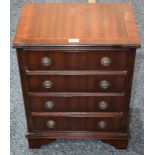 A small George III style mahogany chest of drawers