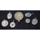 Coins and Medallions - a Papal medallion; others similar;