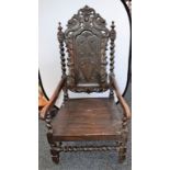 A Victorian Jacobean Revival armchair,