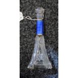 A George V silver and enamel scent bottle,