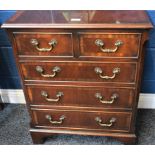 A George III design mahogany chest, of small proportions,