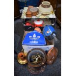 Vintage and Retro - a folding serving trolley; Adidas satchel;