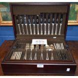A John Turton canteen of silver plated cutlery, for twelve, Dubbary pattern,