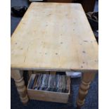 A Country kitchen pine dining table,