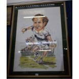 Ray Allen (contemporary), John McEnroe, caricature, sketch and wash, signed and dater 94,