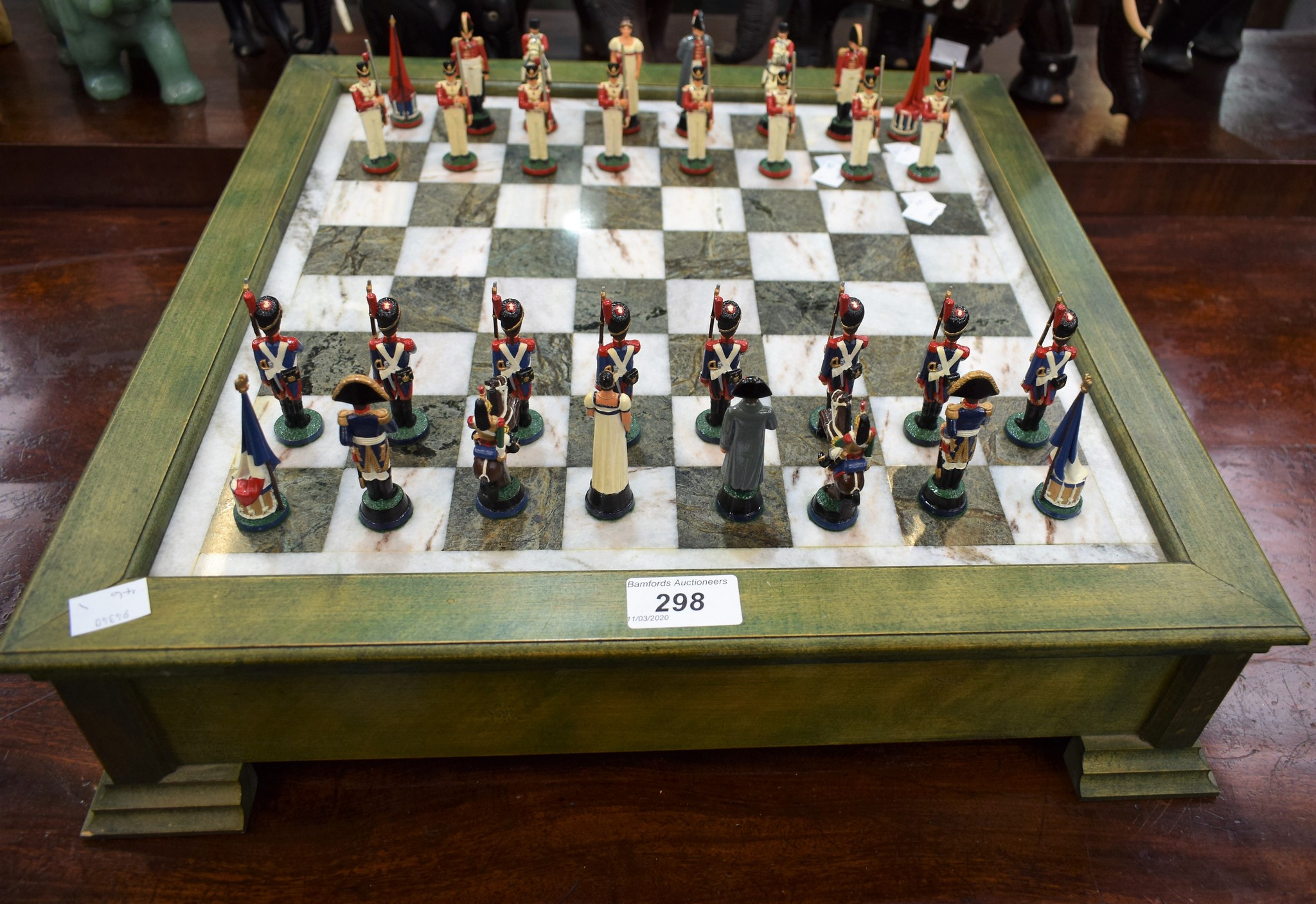 A chess board,