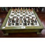 A chess board,