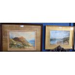 G Wright (Victorian School) Jurassic Coast View, signed, dated 1875,